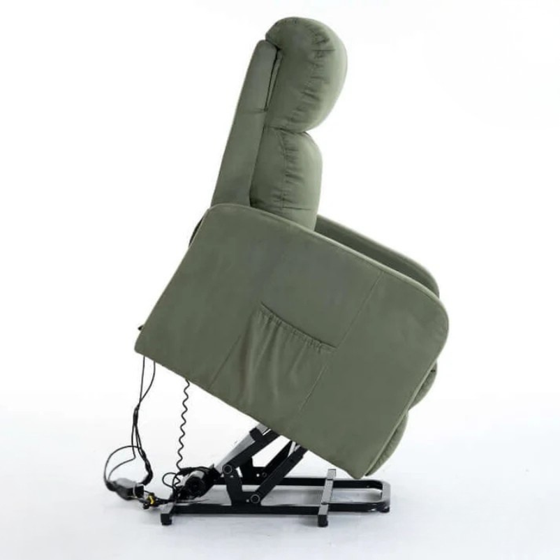 Fauteuil Releveur Premium - 4 Moteurs - Olive - Modèle Harmonie