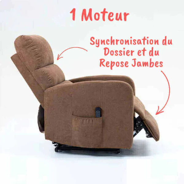 Fauteuil Releveur Premium - 1 Moteur - Chocolat - Modèle Sérénité