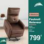 Fauteuil Releveur Premium - 3 Moteurs - Chocolat - Modèle Harmonie
