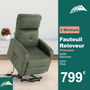Fauteuil Releveur Premium - 3 Moteurs - Olive - Modèle Harmonie