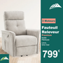 Fauteuil Releveur Premium - 3 Moteurs - Gris Clair - Modèle Plénitude