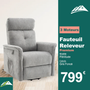 Fauteuil Releveur Premium - 3 Moteurs - Gris Foncé - Modèle Plénitude