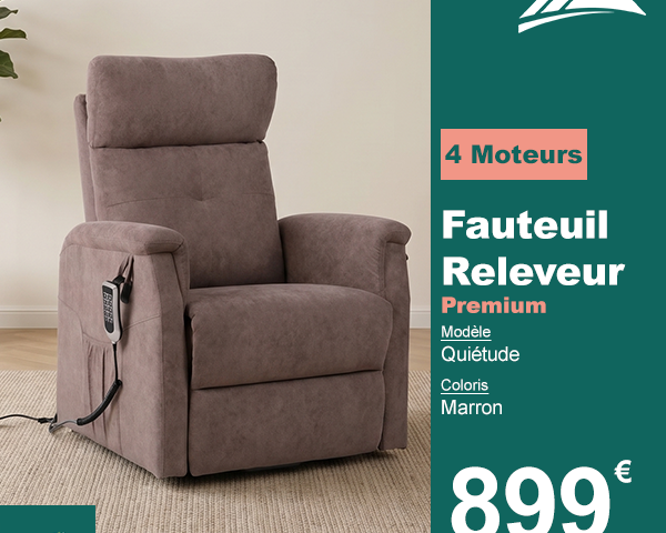 Fauteuil Releveur Premium - 4 Moteurs - Vert - Modèle Quiétude